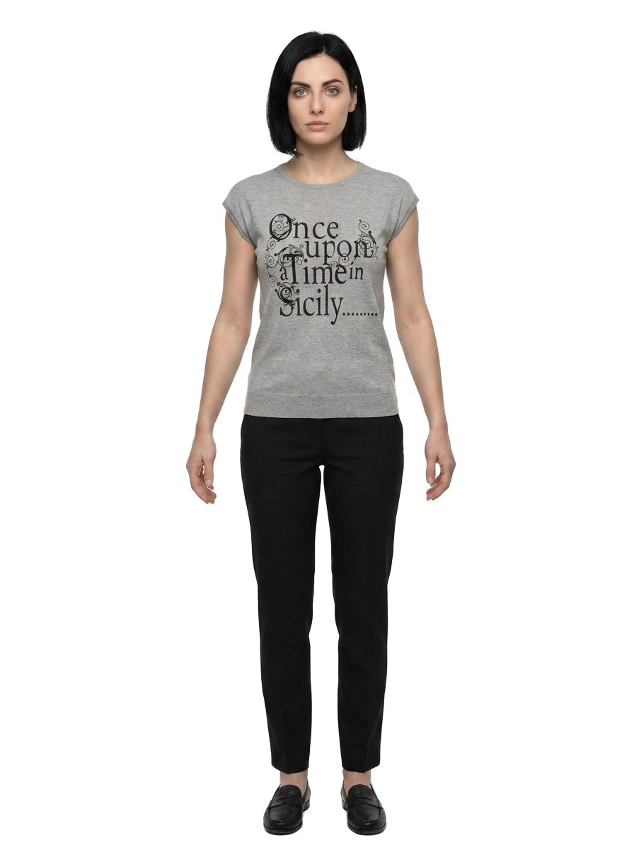 Gray Polyamide T-Shirt