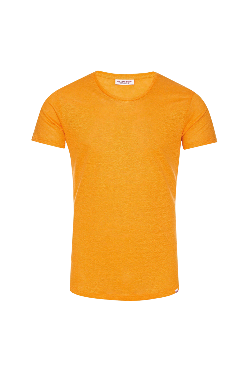 Orlebar Brown 100% Linen t-shirt in orange