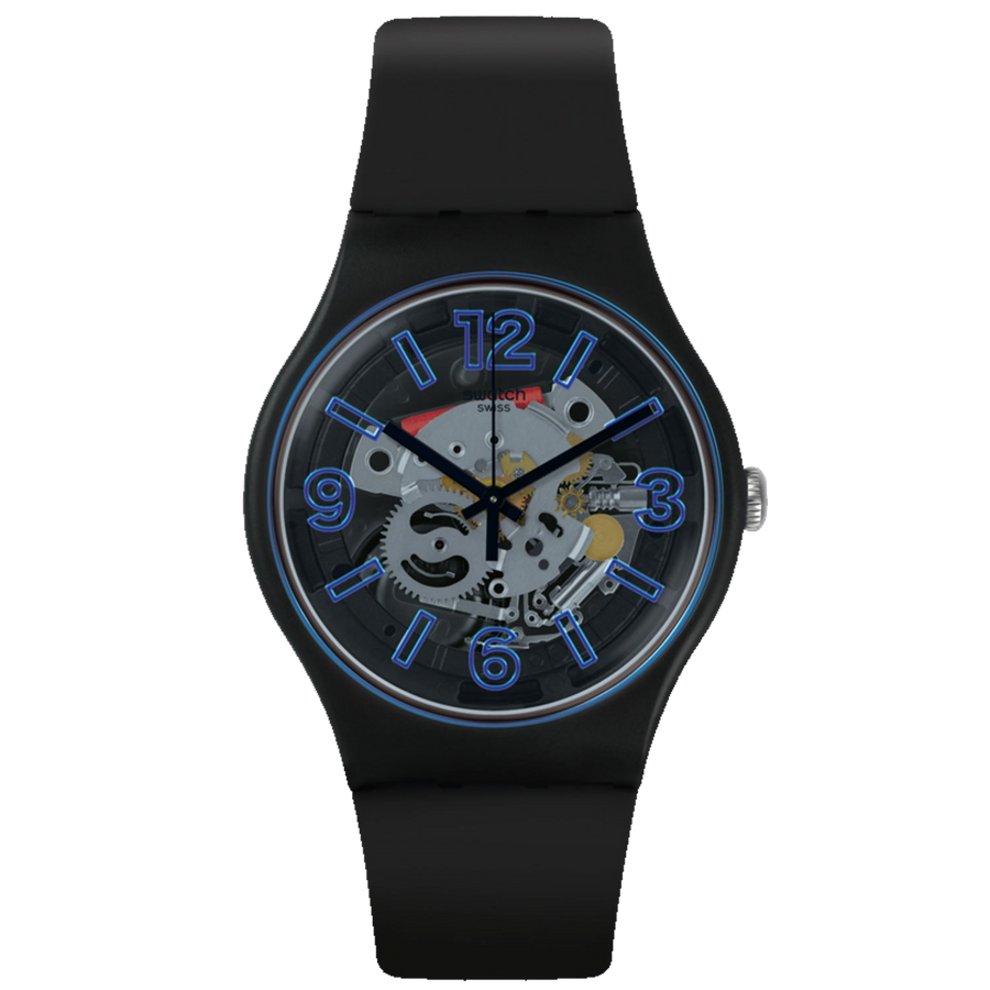 Swatch Stainless steel case watch in black