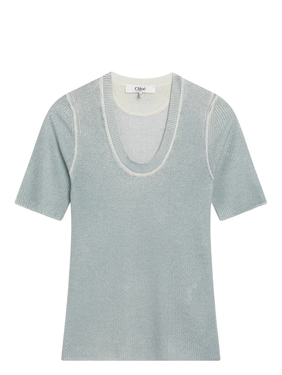 Chloé Ribbed cotton sweater in blue