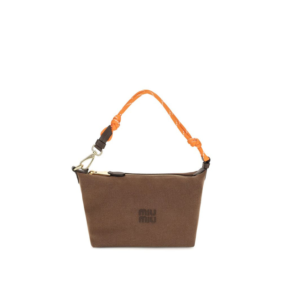 Brown Cotton Shoulder Bag