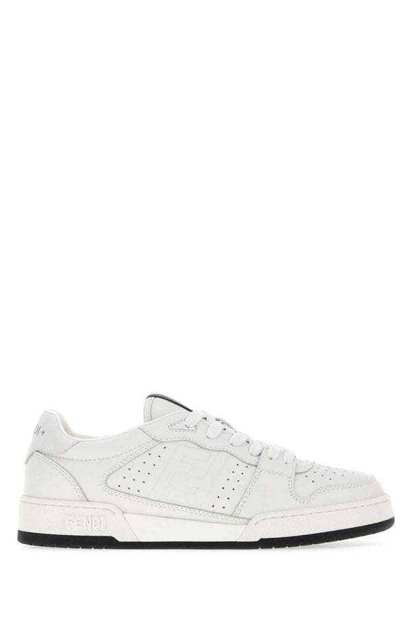 White Leather Fendi Match Sneakers Uwhit+white Marr.chi