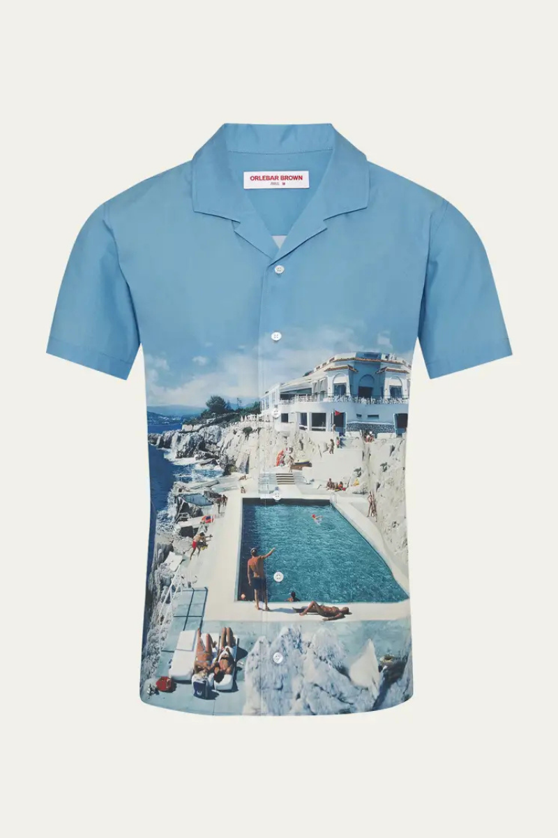 Orlebar Brown 100% organic cotton shirt in blue