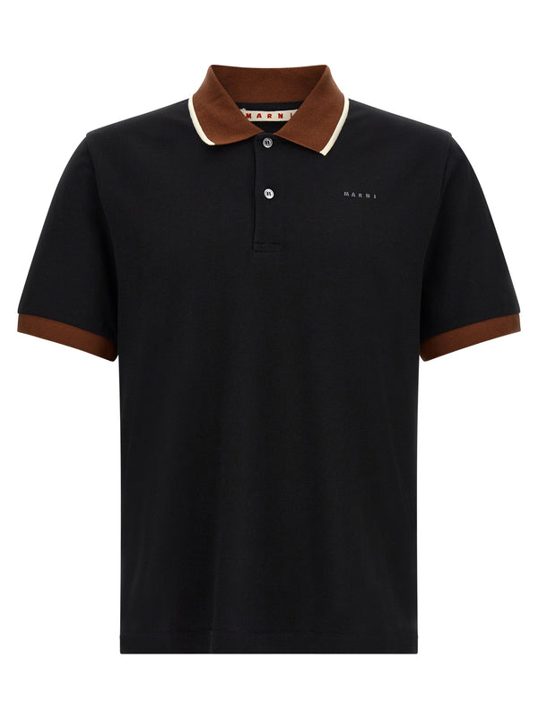 Marni 100% Cotton polo shirt in black