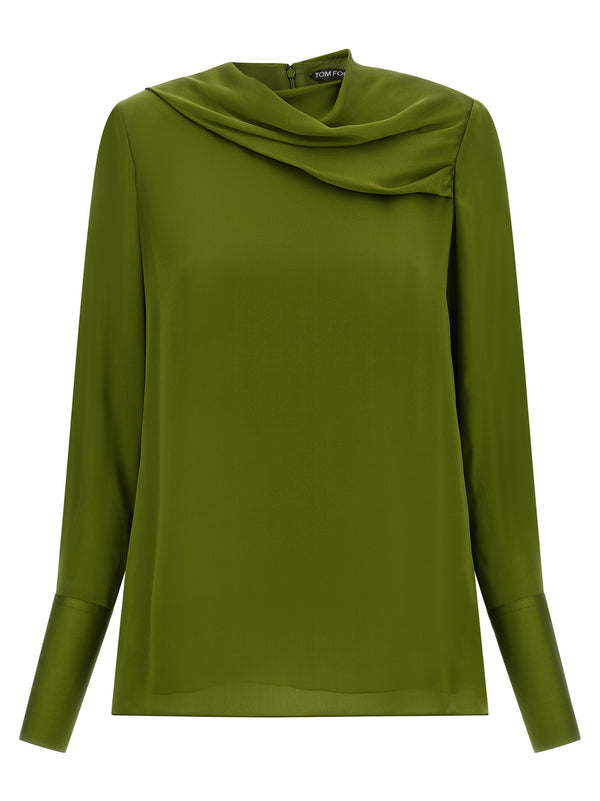 Tom Ford 100% Silk blouse in green