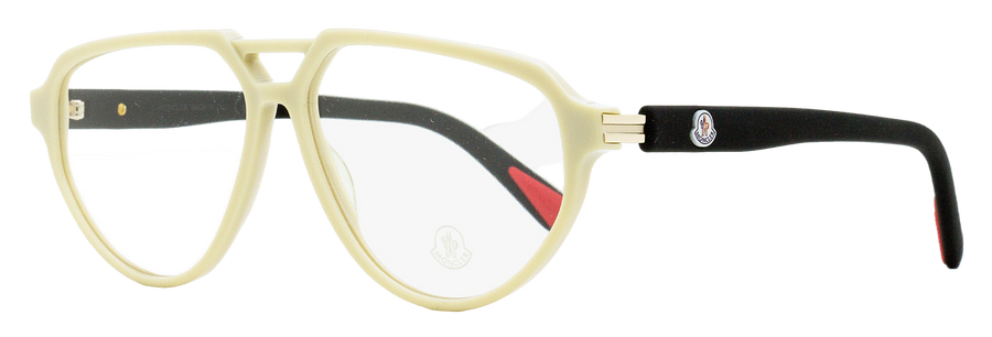 Moncler Pilot Eyeglasses Ml5162 057 Beige-Black 57mm Beige/black Plastic (acetate)