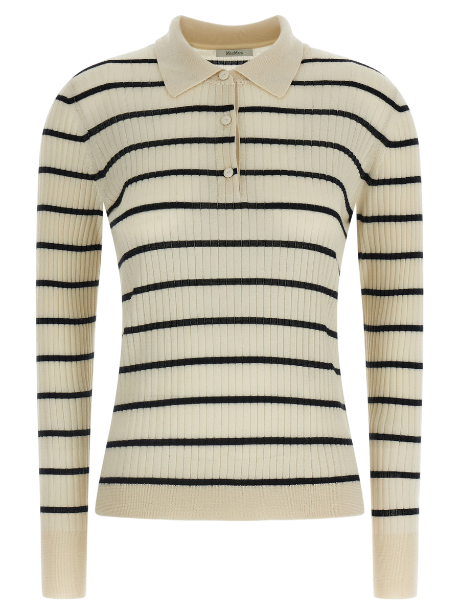 Max Mara 70% cashmere polo in beige