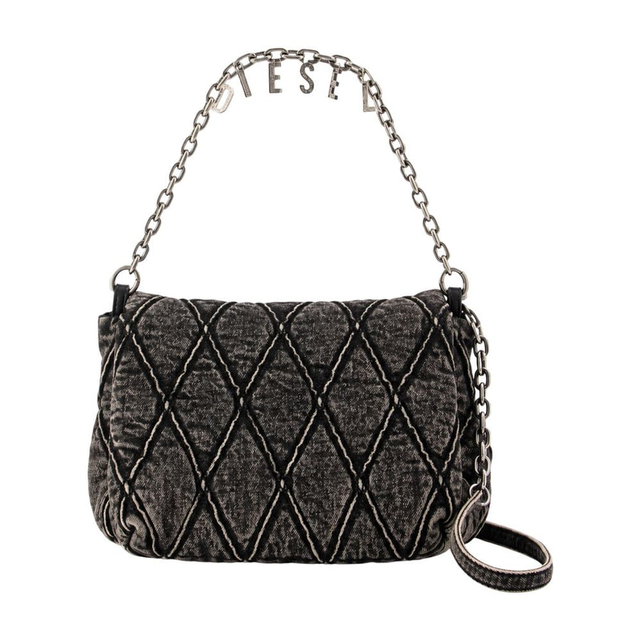 Charm D Medium Shoulder Bag - Diesel Cotton Black / Shoulder-hobo-bags