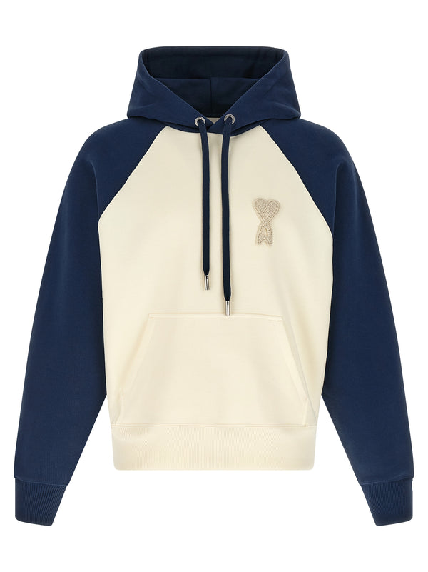 AMI Paris 100% Cotton hoodie in navy
