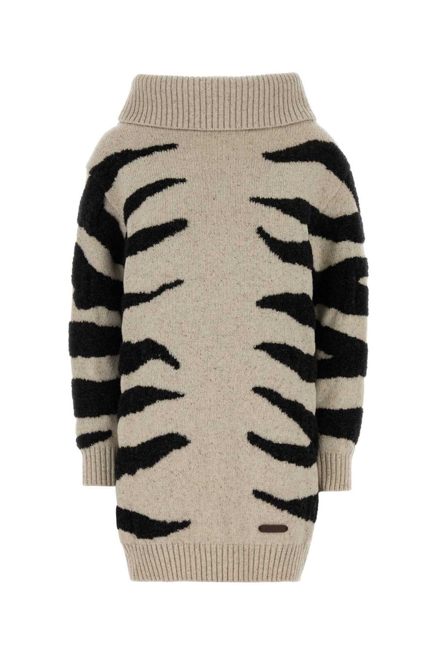 Sand Wool Blend Sweater Dress Fantasia Avorio Abiti