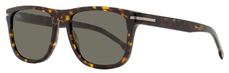 Boss Classic Rectangular Sunglasses B1626-S 086ir Havana 55mm Plastic (acetate)