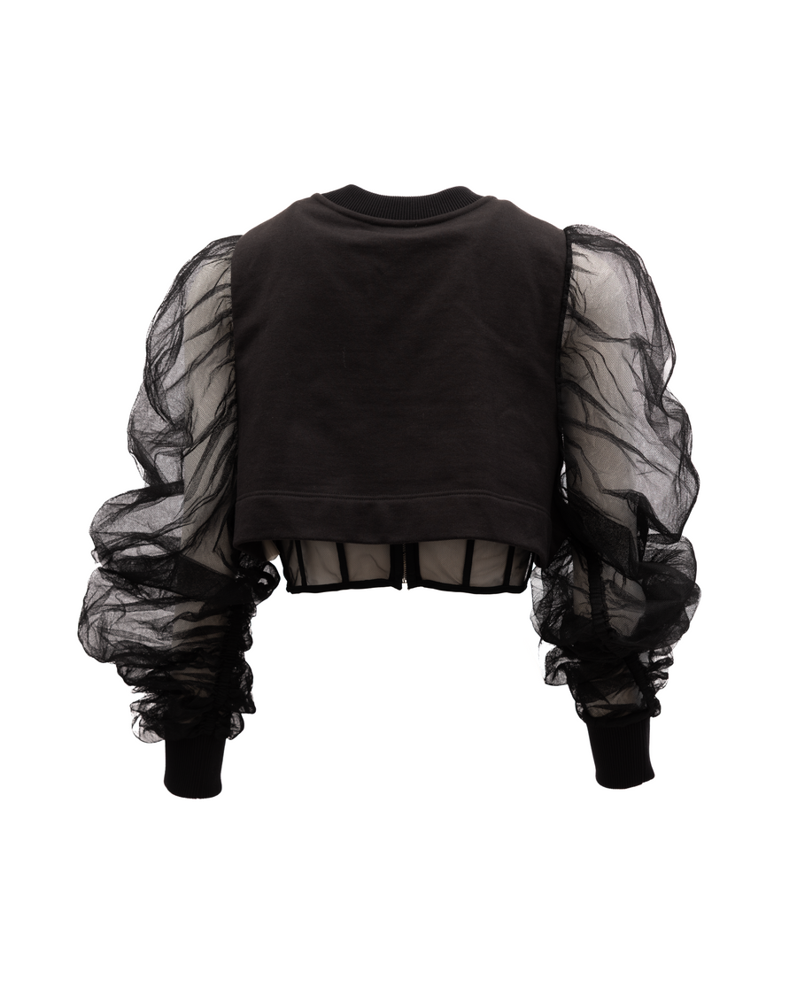 Women Cotton Longsleeved Croptop Black Clothing