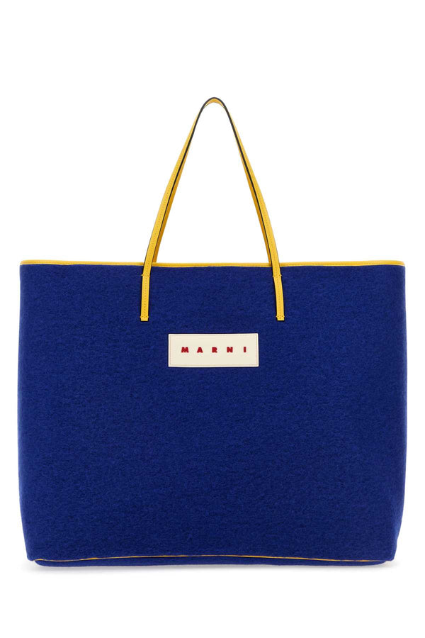 Marni Exterior: 65% Wool tote bag in blue