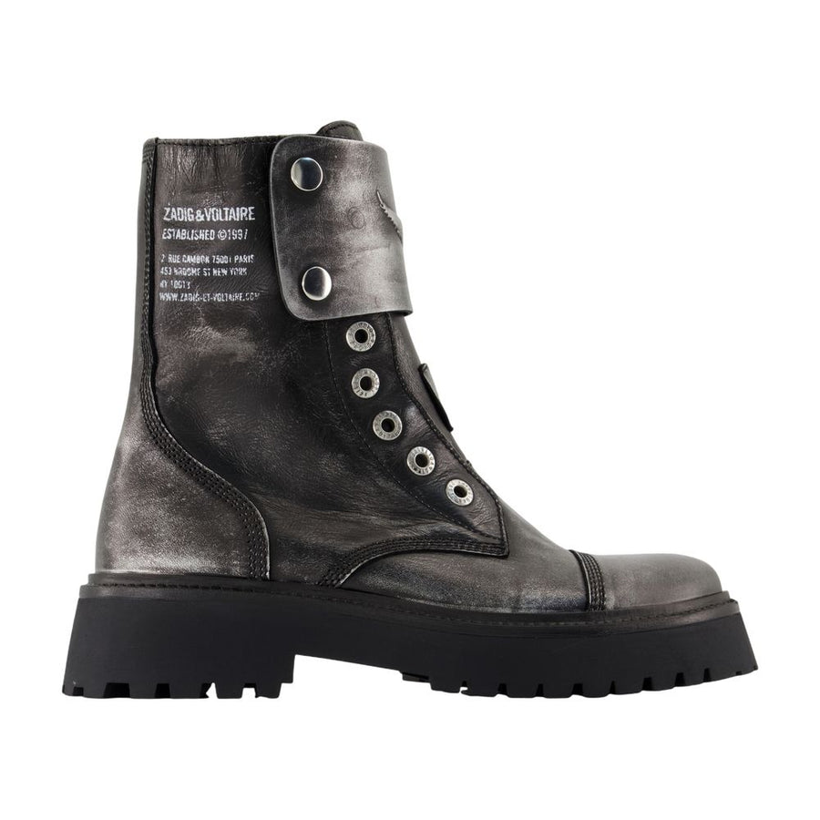 Zadig & Voltaire Calfskin ankle boot in black