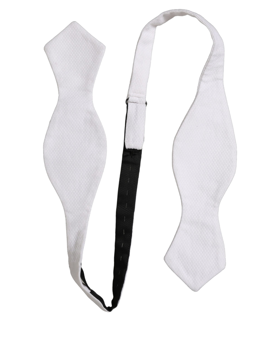 Dolce & Gabbana 100% Silk bow tie in white