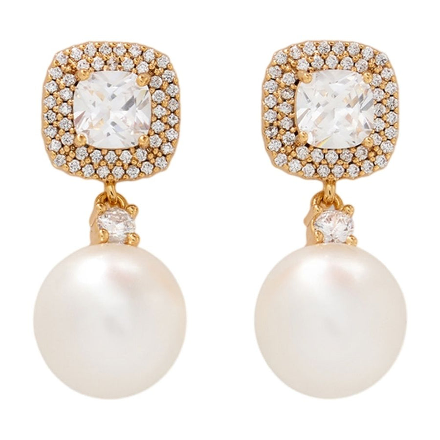 Self-Portrait gold-plated metal earrings in gold