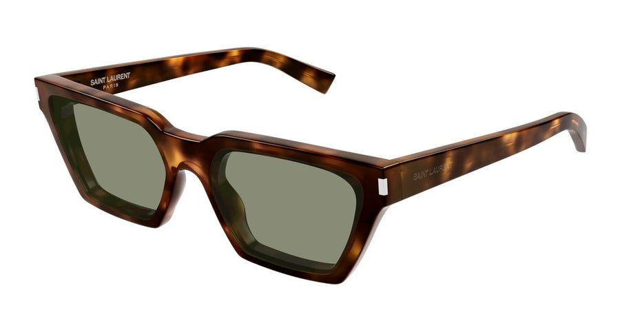 Sunglasses Saint Laurent Sl 633 Calista 003 Havana Green 57-17-145 Acetate