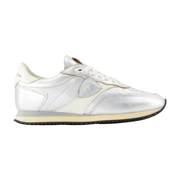 Philippe Model calfskin sneaker in silver