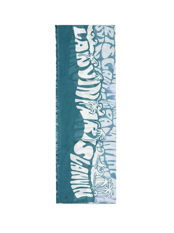 Lanvin 100% Wool scarf in dark teal