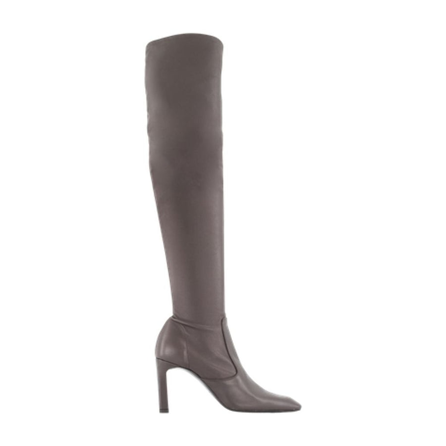Over The Knee Boots - Toteme Leather Brown Calfskin Shoes /