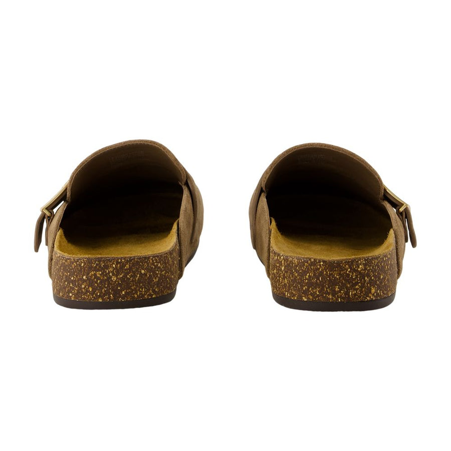 Tory Burch Calfskin leather slipper in brown