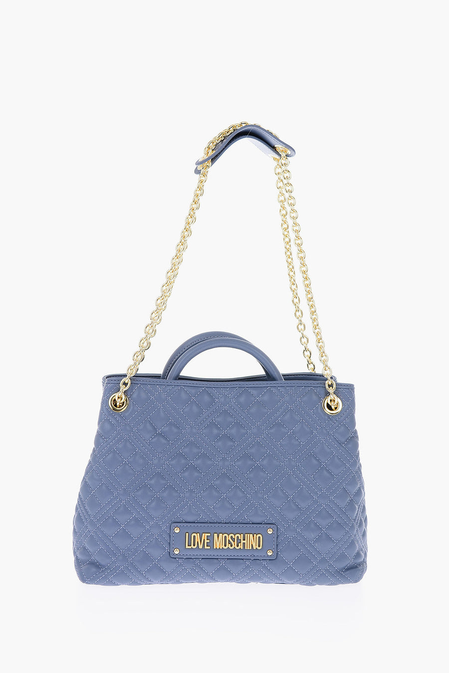 Moschino Faux leather shoulder bag in blue