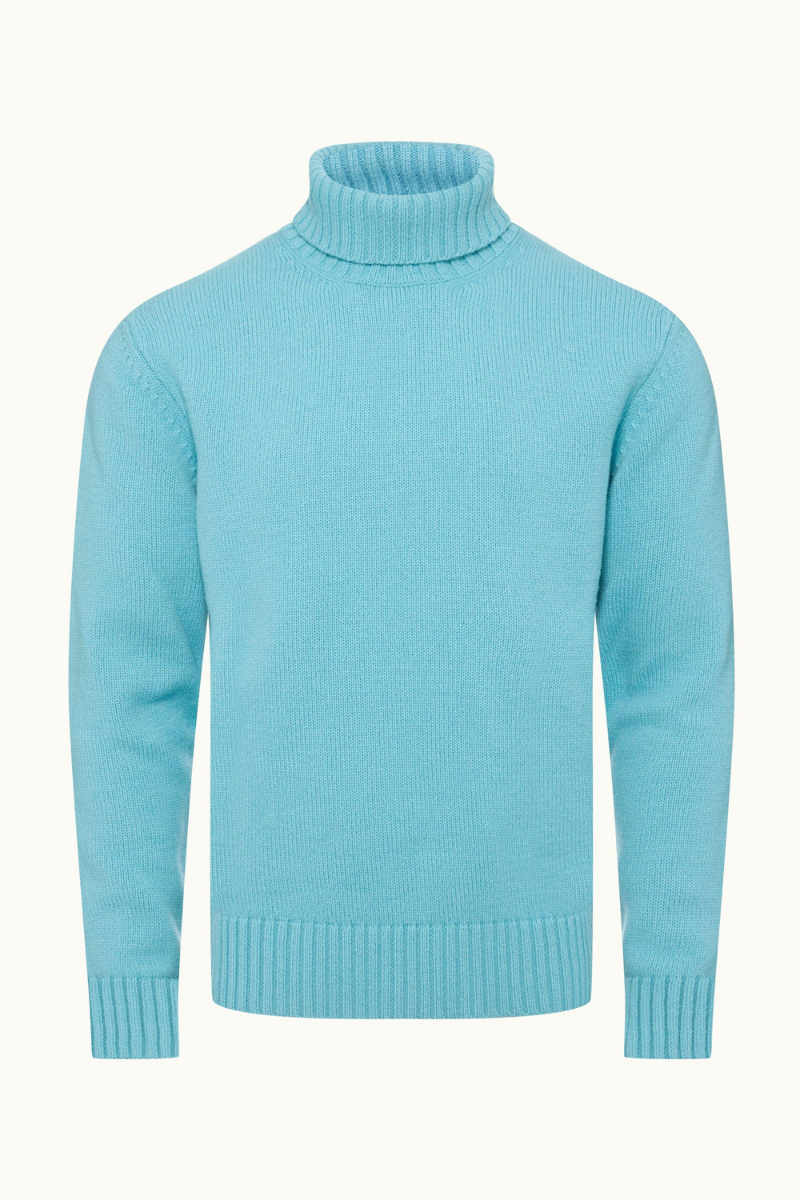 Orlebar Brown 90% ultrafine merino wool turtleneck in blue