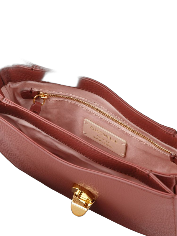 Coccinelle 100% Cowhide crossbody bag in brandy
