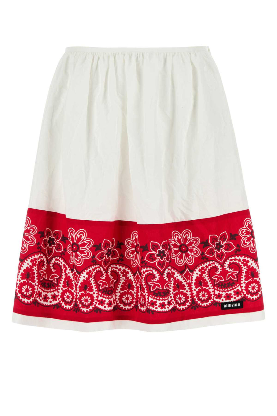 White Poplin Skirt Biancorosso Exterior: Cotton Linen Gonne