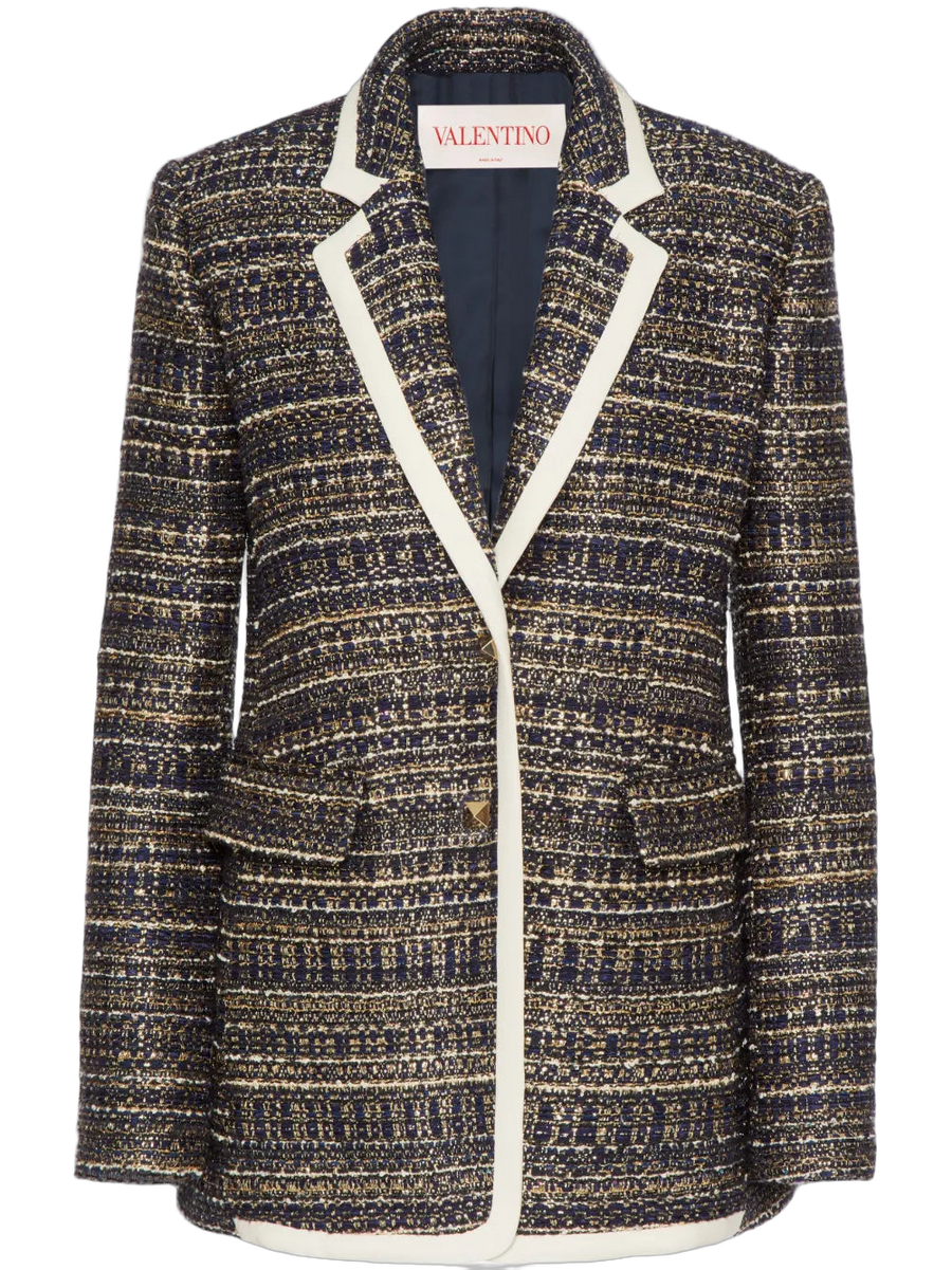 Valentino Virgin wool blend blazer in navy