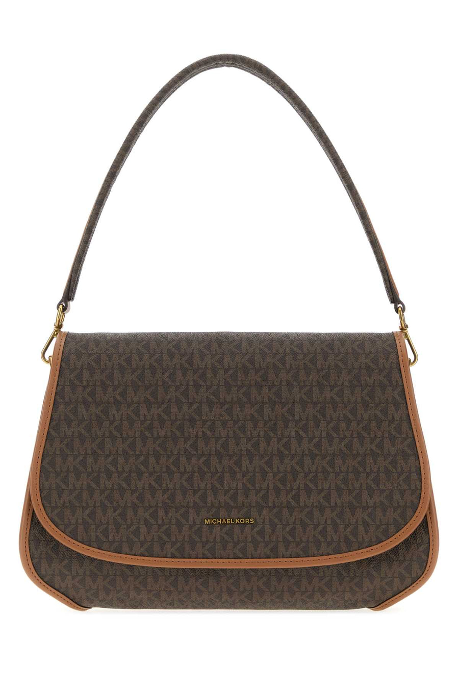 Michael By Michael Kors Conv Exterior: 100% Fabric; Lining: 100% Fabric; Finishing: Antiqued golden metal shoulder bag in brown