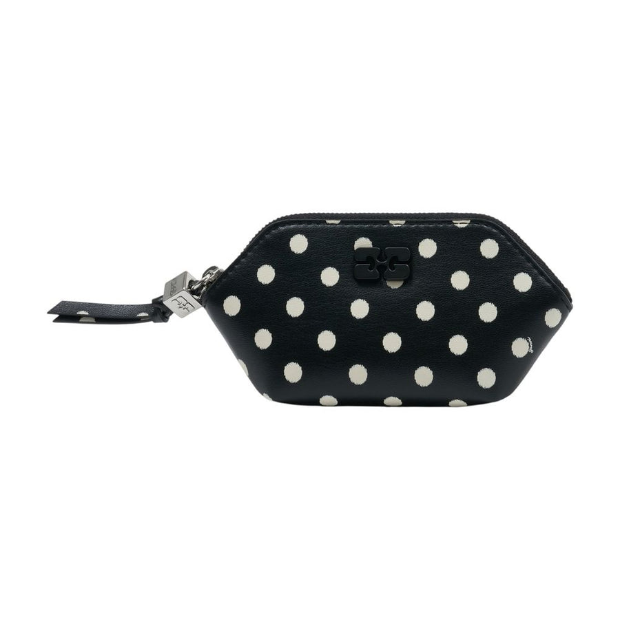 Ganni Lambskin coin purse in black