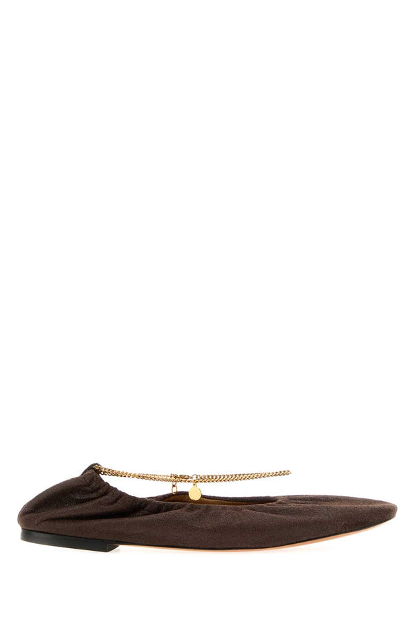 Brown Shaggy Deer Ballerinas Mahogany Ballerine