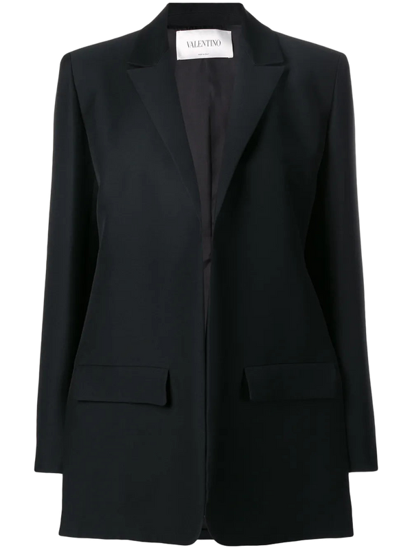 Valentino Silk-wool blend blazer in black