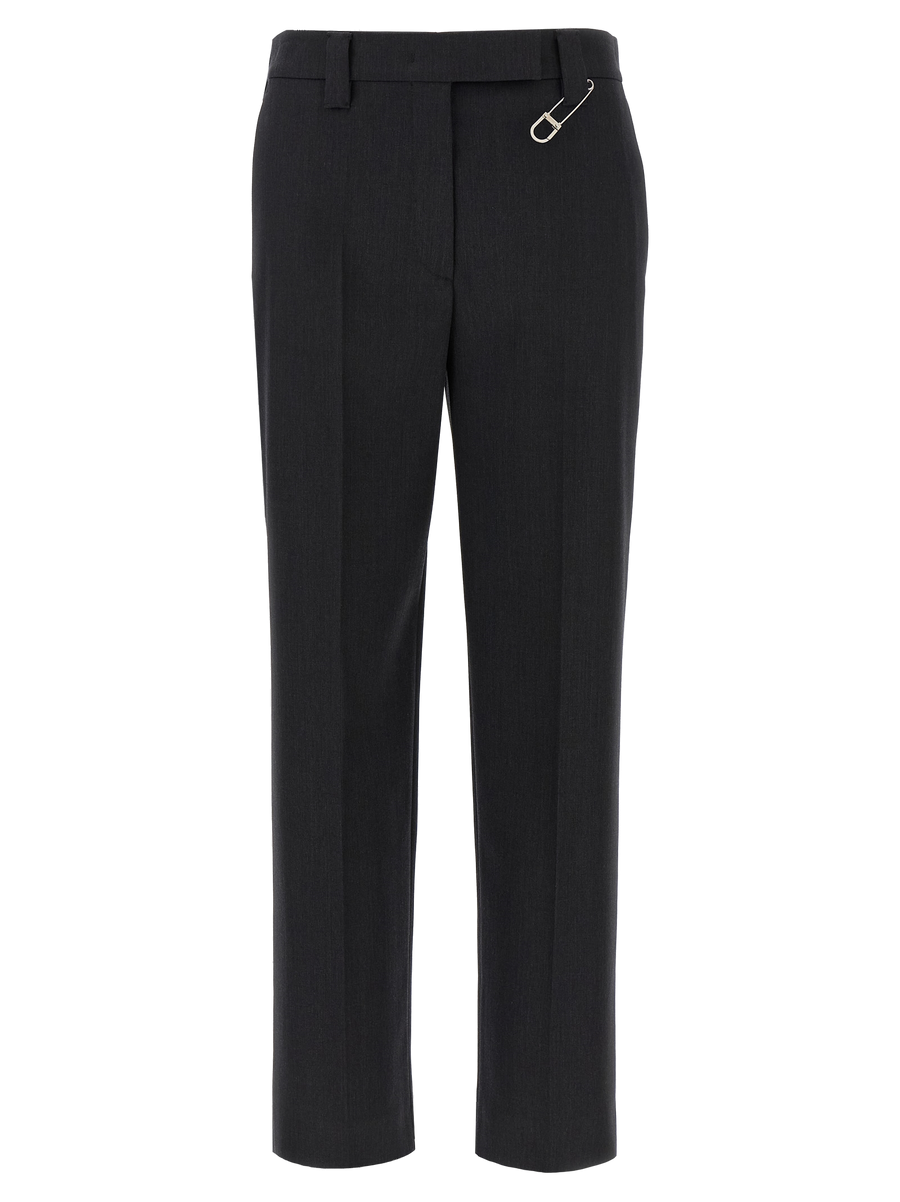 Gray Virgin Wool Dress Pants