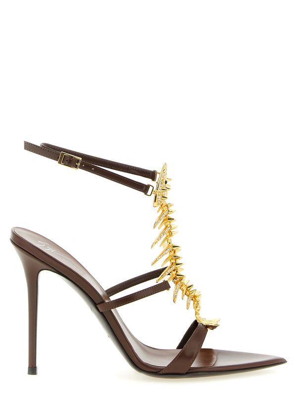 Giuseppe Zanotti 100% Lamb Leather heel in brown