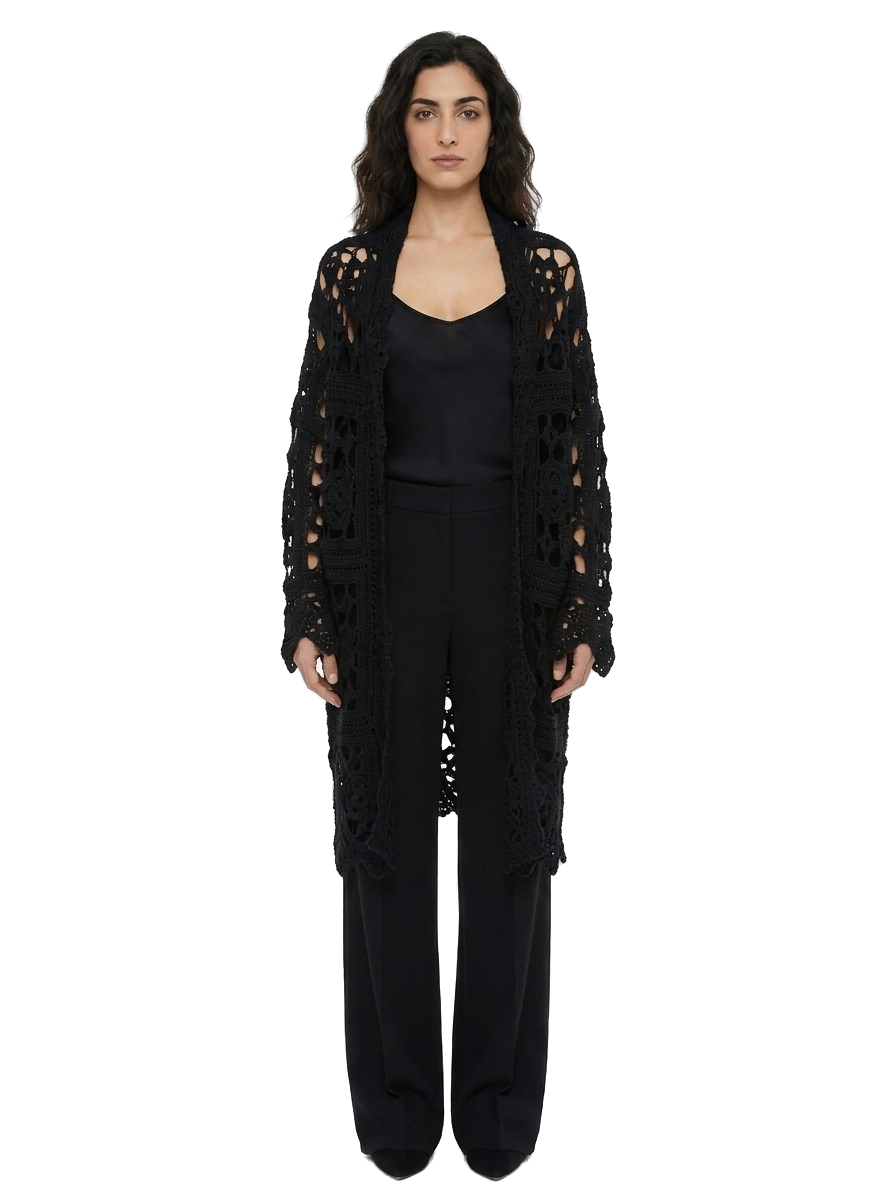 Black Virgin Wool Cardigan Clothing
