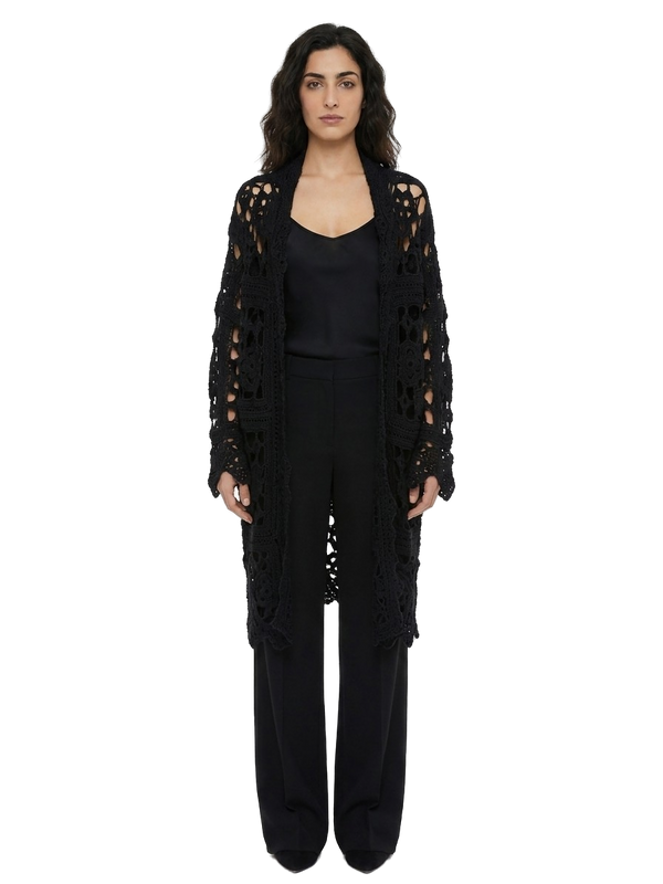 Black Virgin Wool Cardigan Clothing