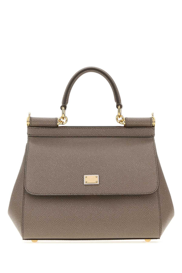 Dolce & Gabbana Exterior: 100% Calf Lining: 100% Cotton Finishing: Golden metal top handle bag in gray