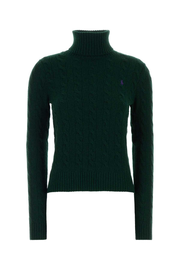 Bottle Green Wool Blend Sweater Collegegreen Exterior: Cashmere Maglieria