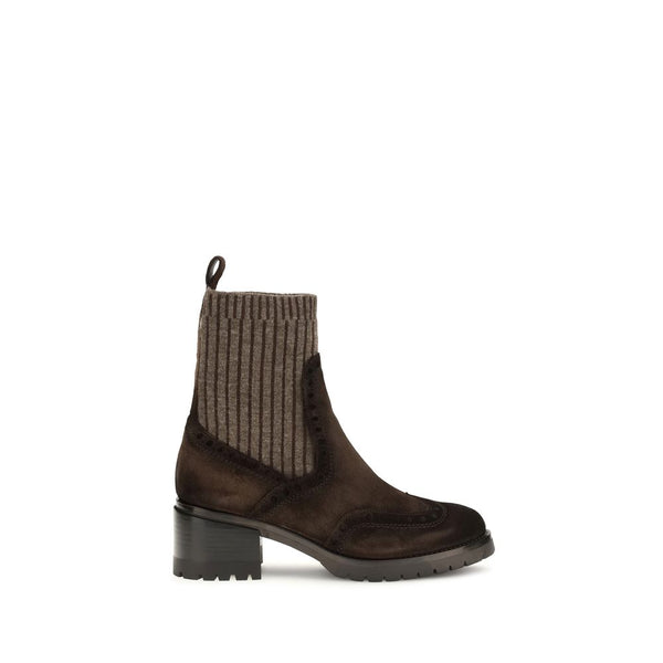 Santoni UPPER 82% Calf Leather Bos Taurus 18% Cotton SOLE 100% Rubber boots in brown