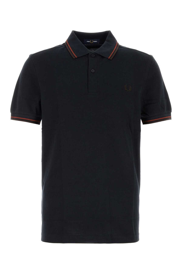 Navy Blue Piquet Polo Shirt Nvybrndyrchbrn Exterior: Cotton