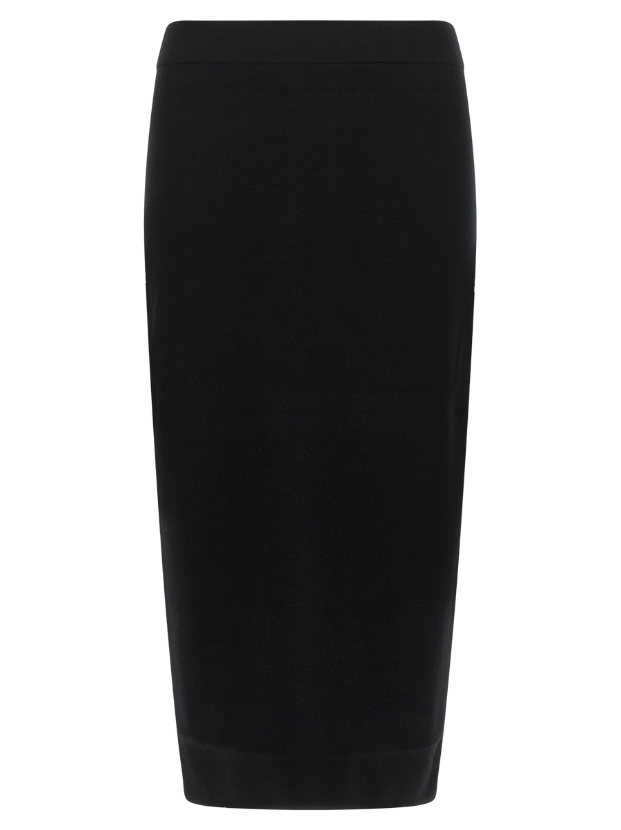 Black Viscose Midi Skirt