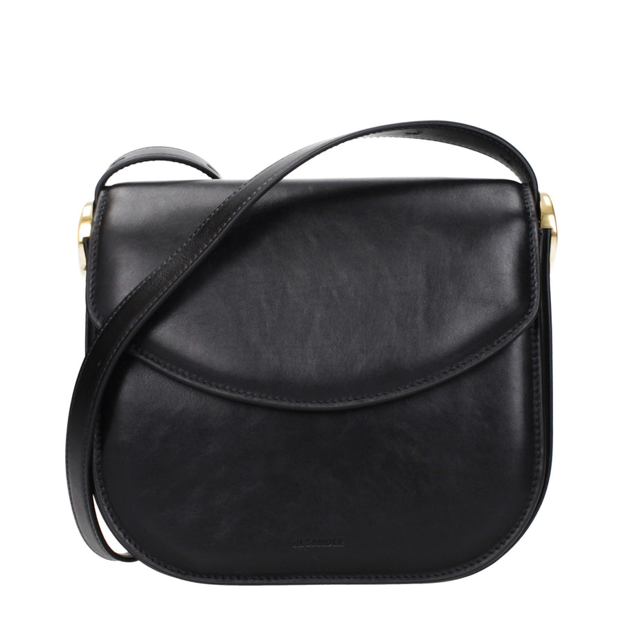 Jil Sander Leather crossbody bag in black