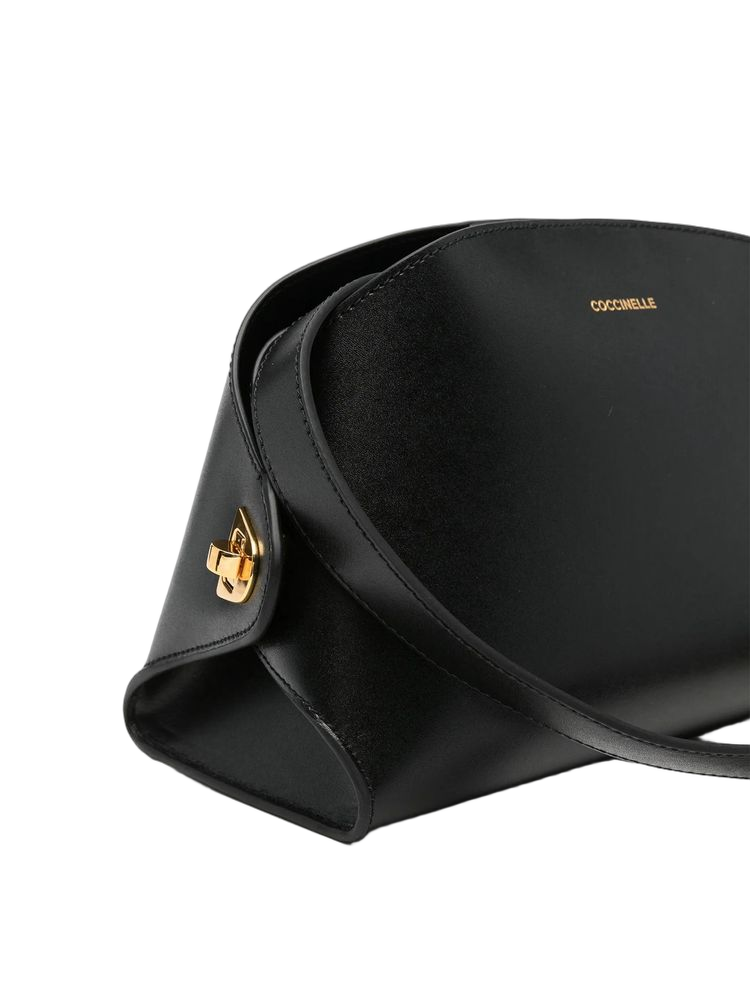 Coccinelle 100% Calf Split Leather shoulder bag in black