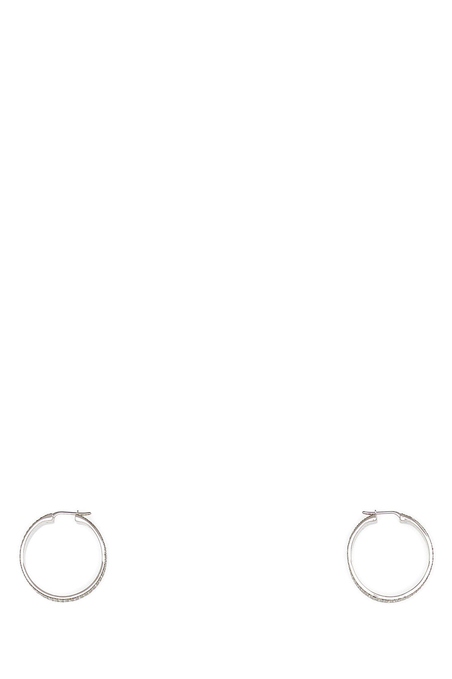 Amina Muaddi Whicrysil Metal with crystal texture earrings in silver