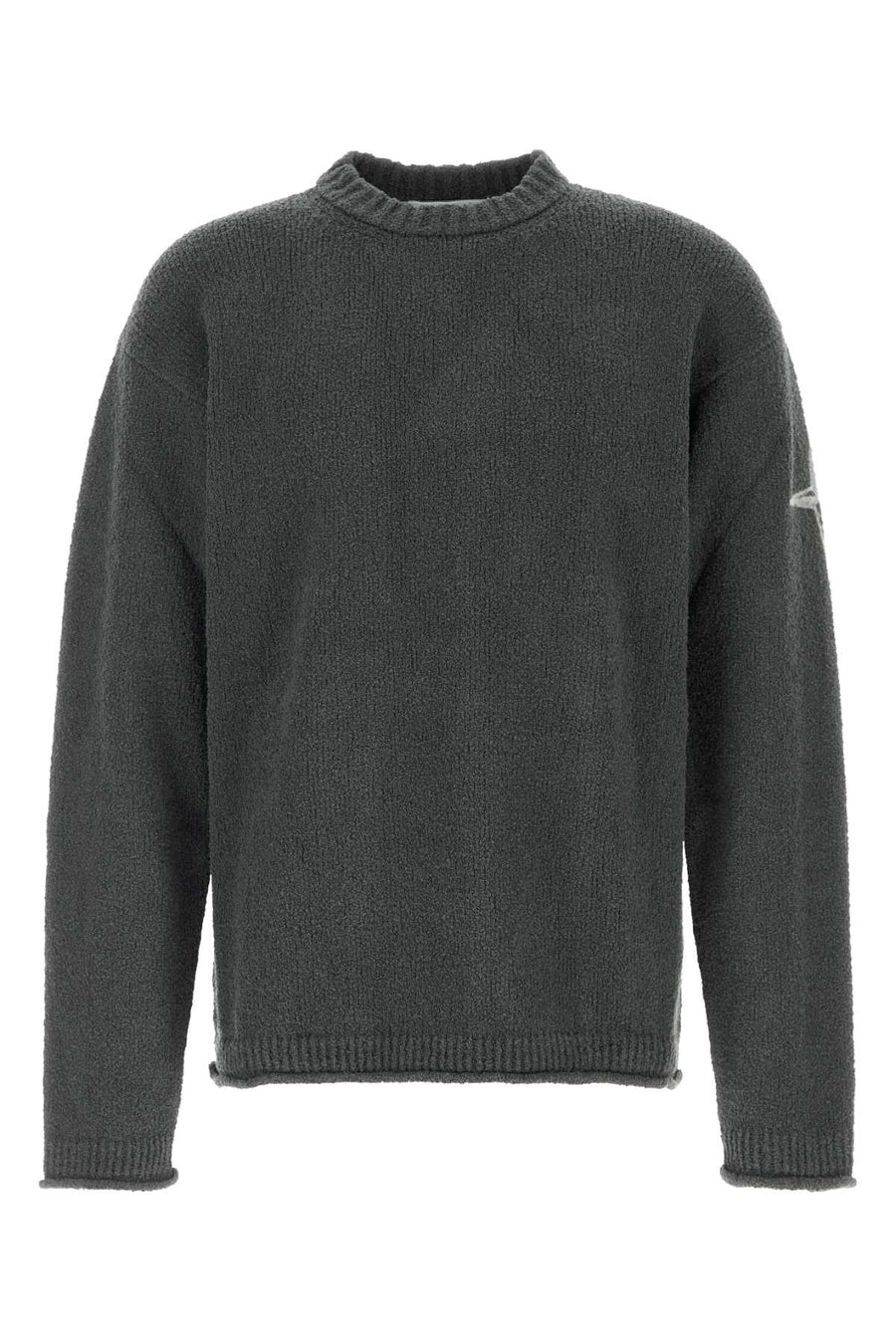Dark Grey Stretch Cotton Blend Sweater Black Maglieria