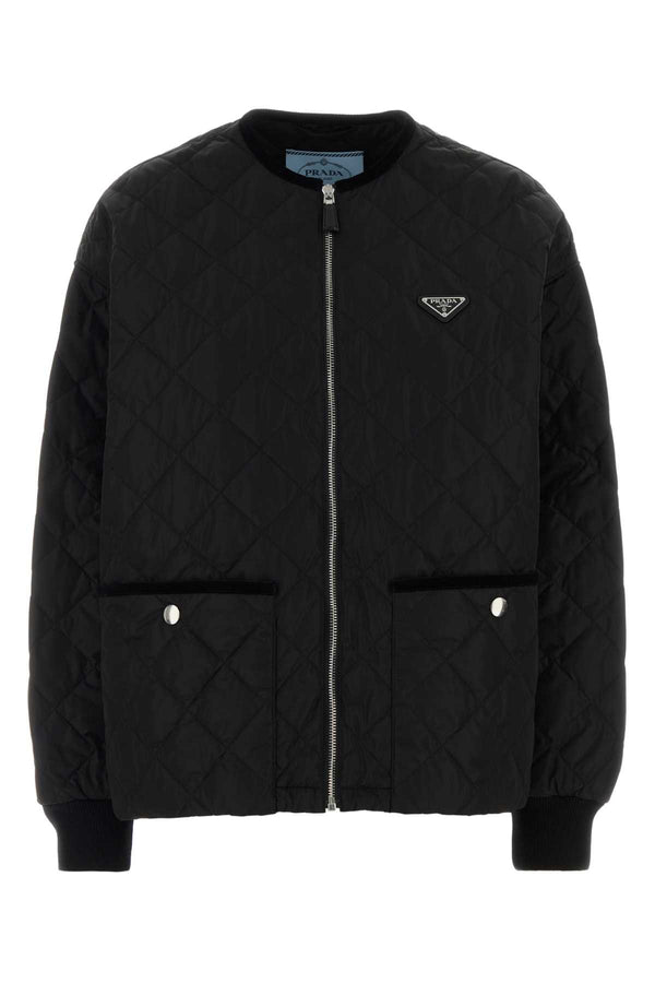 Black Polyester Jacket Nero Giubbini