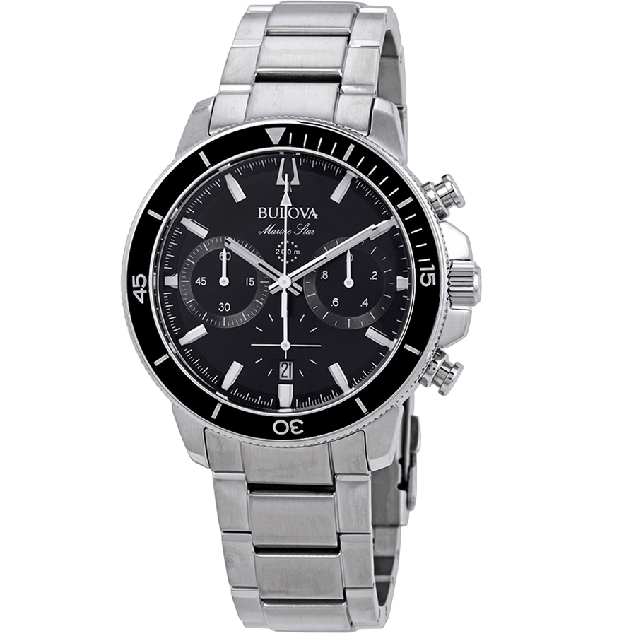 Bulova Stainless steel case and bracelet watch in black