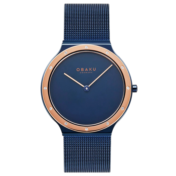 Obaku Stainless steel case watch in blue